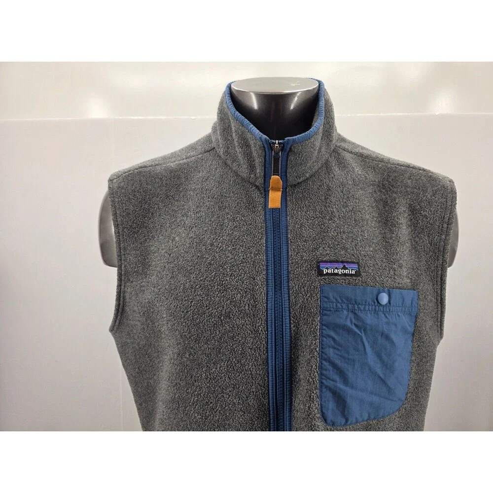 Patagonia Men's Karstens Vest Synchilla Fleece Gray Full Zip Outdoors Hiking XL